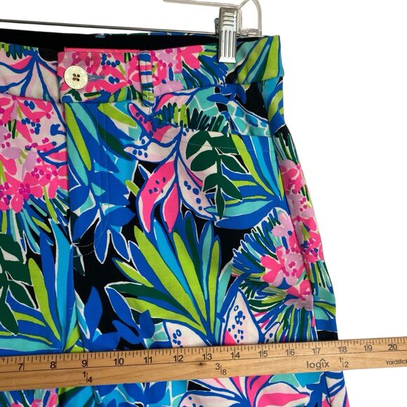 Lilly Pulitzer Pants Size 4 Multicolor Floral Tropical Straight Stretch Pockets - Picture 3 of 12
